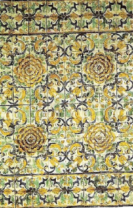 17th c. tiles with Camellia pattern