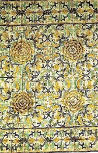 17th c. tiles with Camellia pattern